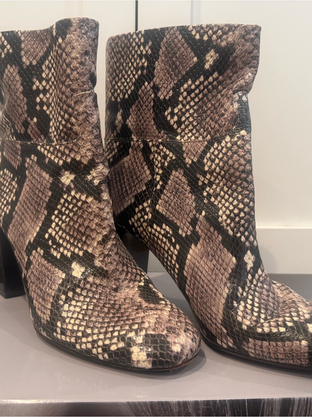 Tory Burch Kira Snakeskin-Embossed Leather Bootie